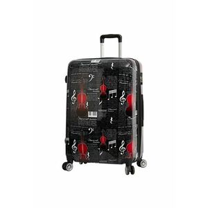 Troler Mare Extensibil SW36820B - Policarbonat - 4 Roti Duble - 77 cm - Negru/Imprimeu imagine