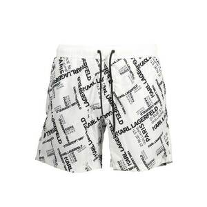 pantaloni scurti de baie barbati cu logo - alb - imagine