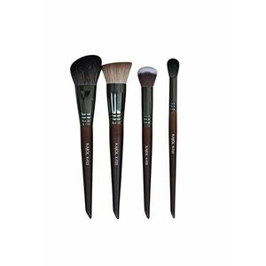 Set - - Perfect Insta Face” - 4 pensule profesionale pentru machiajul tenului din par natural de capra si fibra sintetica - handmade - ™ imagine