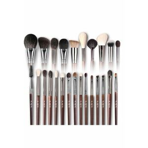 Set profesional 25 de pensule pentru machiaj din par natural/fibra sintetica - imagine
