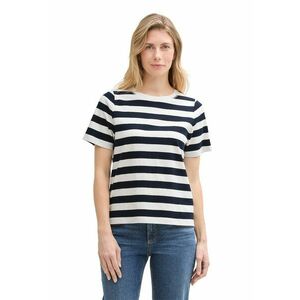 Tricou din amestec de bumbac organic cu model in dungi imagine