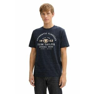 Tricou cu imprimeu logo si decolteu la baza gatului imagine