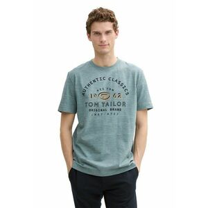 Tricou cu imprimeu logo si decolteu la baza gatului imagine