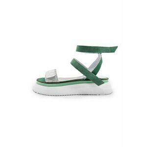 Sandale wedge din piele si piele intoarsa imagine