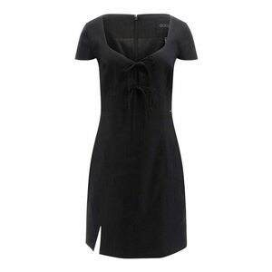 Rochie mini cambrata din amestec de in imagine