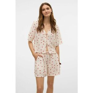 Bluza cu model floral si prinderi laterale imagine