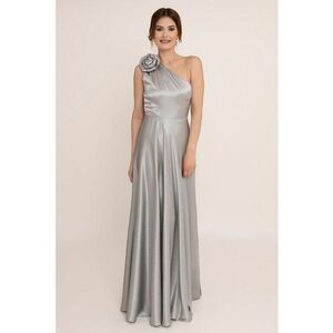 Rochie lunga cu decolteu pe un umar Charm imagine