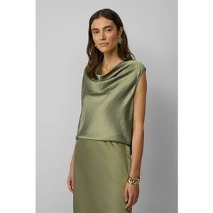 Bluza cu maneci scurte si aspect satinat imagine
