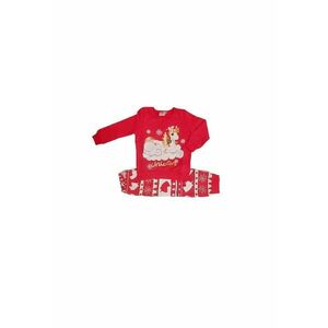 Pijama de bumbac cu tematica de Craciun - 0681 - Rosu - 122 cm - 7 ani imagine
