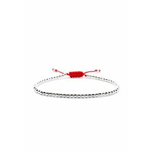 Bratara cu bile din Argint 925 - snur reglabil - unisex imagine