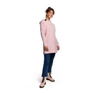 Pulover din tricot texturat cu tiv rotunjit. Bumbac/Poliester. Roz pal. 2XL/3XL imagine