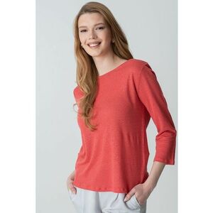 Bluza din in cu decolteu barcuta imagine