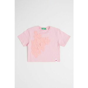 Tricou de bumbac cu decolteu la baza gatului imagine