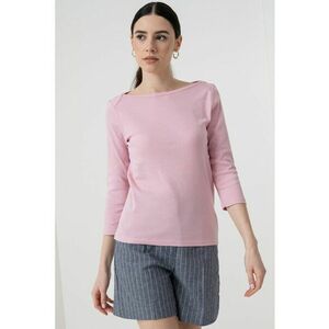 Bluza de bumbac cu decolteu barcuta imagine