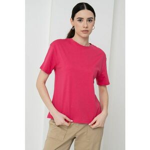 Tricou din bumbac cu decolteu la baza gatului imagine
