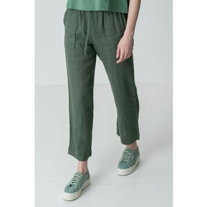Pantaloni crop din in cu snururi imagine
