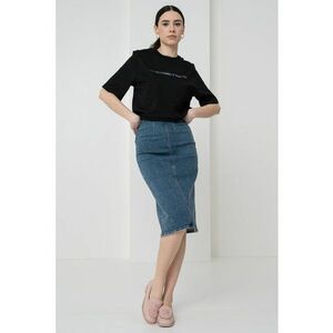 Fusta midi cambrata din denim imagine