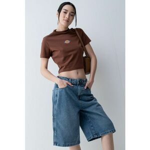 Tricou crop cu logo discret imagine