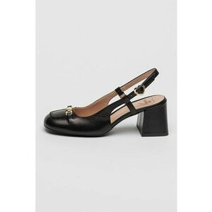 Pantofi slingback din piele cu toc masiv imagine
