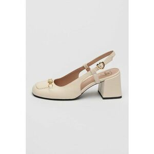 Pantofi slingback din piele cu toc masiv imagine