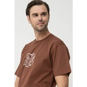 Tricou cu decolteu la baza gatului si imprimeu grafic imagine