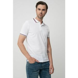 Tricou polo din bumbac cu model uni imagine