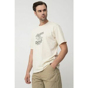Tricou cu decolteu la baza gatului si imprimeu grafic imagine