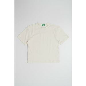 Tricou de bumbac cu decolteu la baza gatului imagine