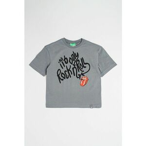 Tricou cu imprimeu si decolteu la baza gatului imagine