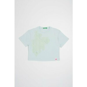 Tricou de bumbac cu decolteu la baza gatului imagine