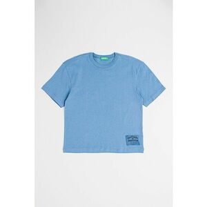 Tricou de bumbac cu decolteu la baza gatului imagine