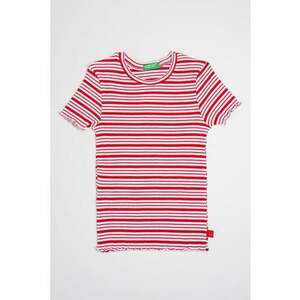 Tricou cu decolteu la baza gatului si model in dungi imagine