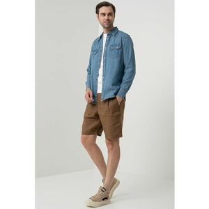 Camasa de denim cu buzunare pe piept imagine