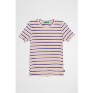 Tricou cu decolteu la baza gatului si model in dungi imagine