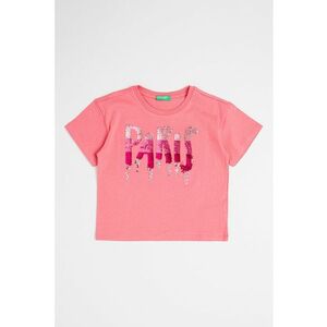 Tricou de bumbac cu aplicatii de paiete imagine