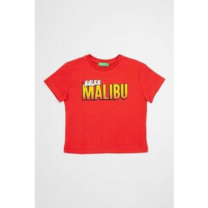 Tricou cu decolteu la baza gatului si imprimeu pe partea din spate imagine
