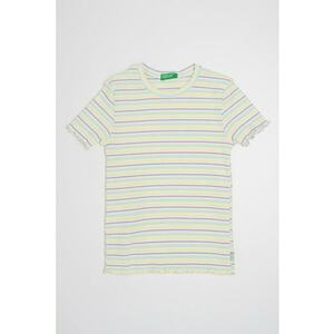Tricou cu decolteu la baza gatului si model in dungi imagine