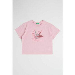 Tricou de bumbac cu aplicatii de paiete imagine