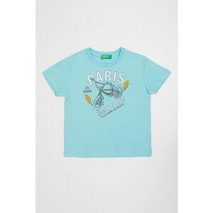 Tricou cu decolteu la baza gatului si imprimeu pe partea din spate imagine