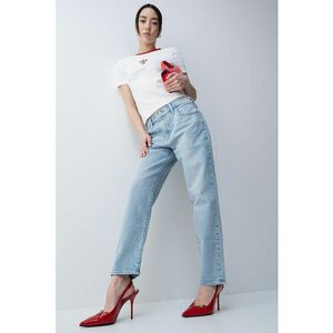 Tricou slim fit din amestec de modal cu decolteu la baza gatului imagine