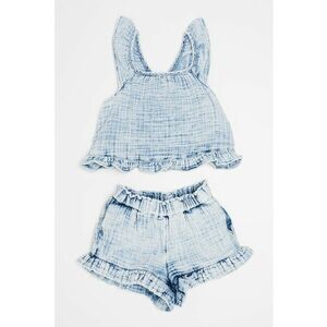 Set de blugi scurti si top - 2 piese imagine