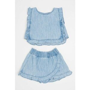 Set de bluza si fusta-pantalon din denim - 2 piese imagine