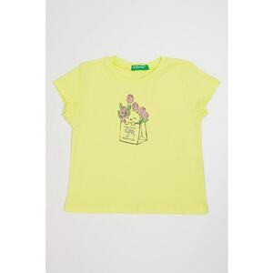 Tricou cu decolteu la baza gatului si imprimeu grafic imagine