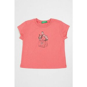 Tricou cu decolteu la baza gatului si imprimeu grafic imagine