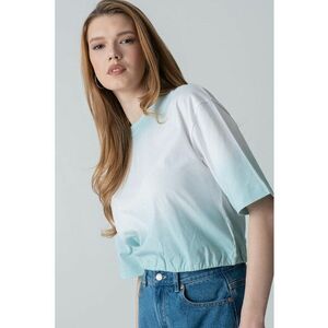 Tricou crop cu model uni imagine