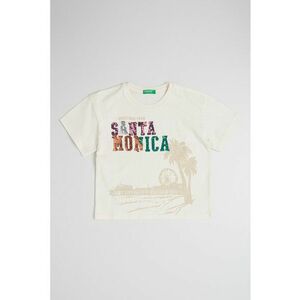 Tricou de bumbac cu aplicatii de paiete imagine