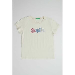 Tricou de bumbac cu logo stralucitor imagine