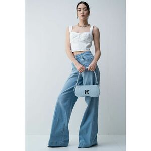 Top din denim cu fermoar imagine