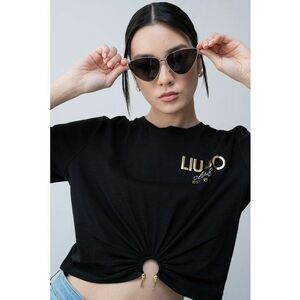 Tricou crop cu logo frontal imagine