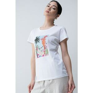 Tricou din bumbac cu design grafic imagine